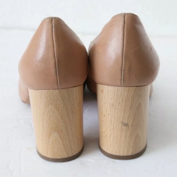 CHLOE Harper Nude Beige Leather Block Heels *flaw - Picture 5 of 8